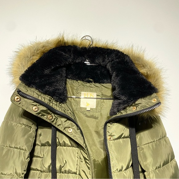 FDS Faux Fur Hooded Parka Jacket / Army Green / XXS - Picture 7 of 10